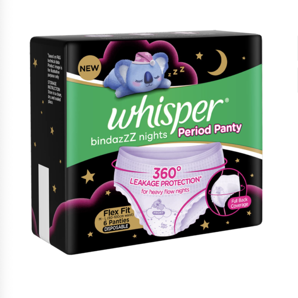 Whisper Day + Night Ultra Soft Sanitary bundle pack: Night Period pants (count- 6)