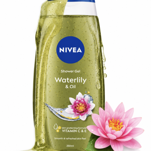 NIVEA Waterlily & Oil 250ml Body Wash| Shower Gel with Care Oil Pearls| Refreshing Scent of Waterlily Flower|Clean, Healthy & Moisturized Skin