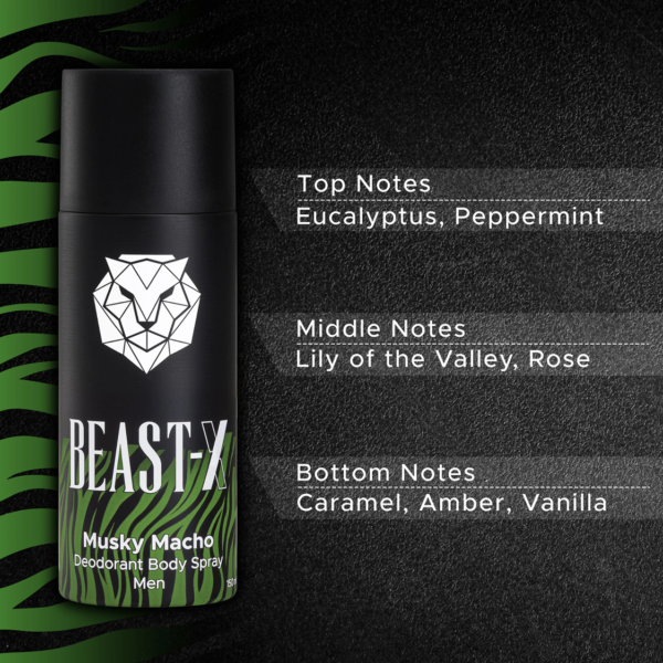BEAST - X  Musky Macho Deodorant Spray  -  For Men