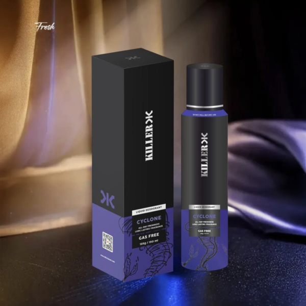 KILLER Cyclone No Gas | All-Day Freshness | Long-Lasting fragrance | 150ml/Deo Body Spray  -  For Men & Women