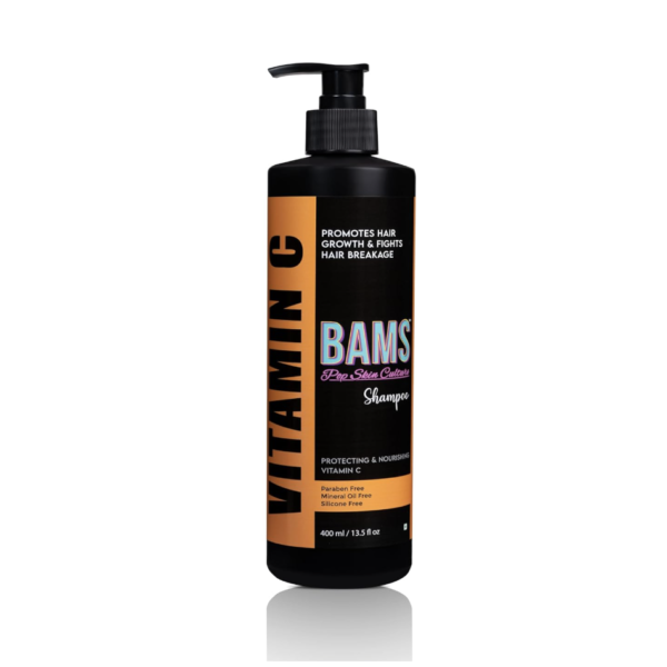 BAMS | Vitamin C Shampoo | Citrus-Infused Formula for Revitalized, Stronger Hair | Nourishes Follicles & Promotes Growth | Natural Shine with Vitamin C | For hair growth | For Women & Men | 400ml