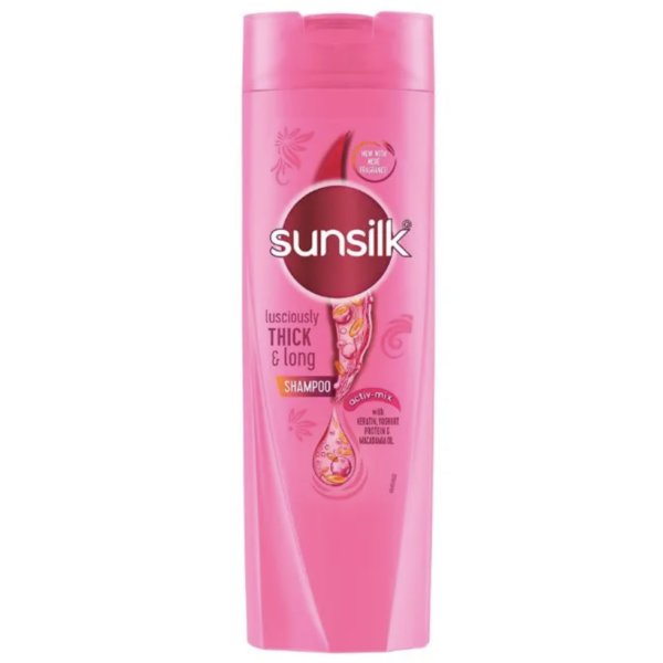 Sunsilk Lusciously Thick & Long Shampoo With Keratin, Yoghurt Protein & Macadamia Oil For 2X thicker & Fuller Hair, 360ml