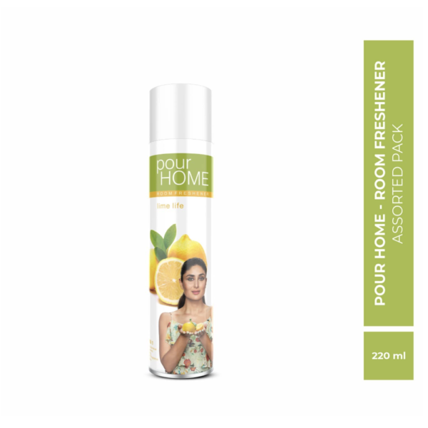 POUR HOME Lime Life Room Air Freshener Spray - 220ML | Long-Lasting Fragrance - Reduces Odours - Suitable for Home & Office