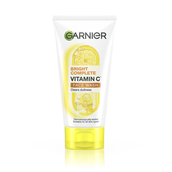 Garnier Skin Naturals Bright Complete Vitamin C Face Wash - Vitamin C Face Wash For Brighter and Glowing Skin - Daily Cleanser Suitable For all Skin Types, 150 gm
